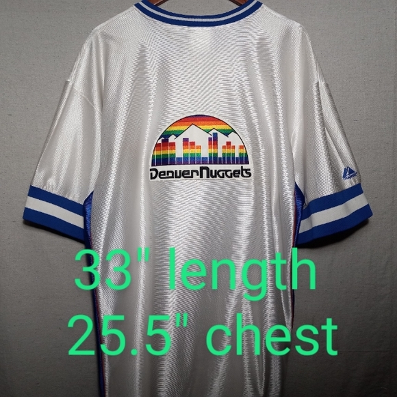 Majestic Denver Nuggets NBA Hardwood classic spellout 1/4-zip pullover jersey L - Picture 13 of 15